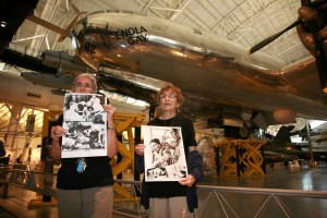 Silent vigil in front of the Enola Gay. Photo by Ted Majdosz