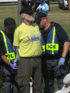 Bix arrested at Y-12 nuclear weapons complex, July 5, 2010. Photo by Felice Cohen-Joppa