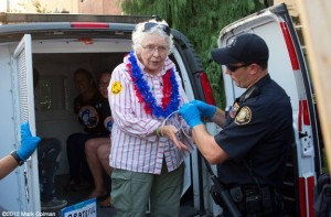 Portland granny being cuffed